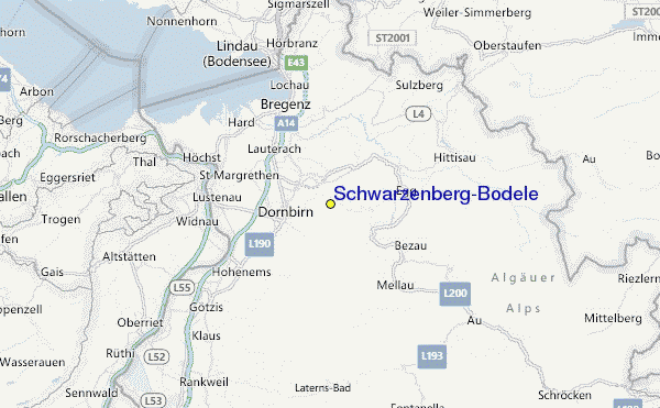 Schwarzenberg/Bödele Location Map