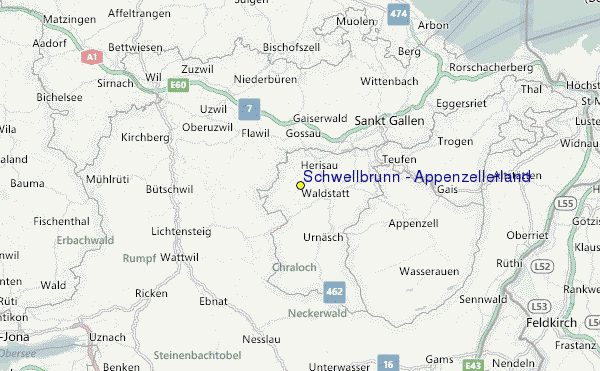 Schwellbrunn - Appenzellerland Location Map