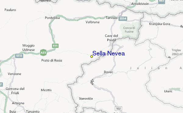 Sella Nevea Location Map