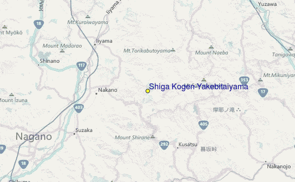 Shiga Kogen Yakebitaiyama Location Map