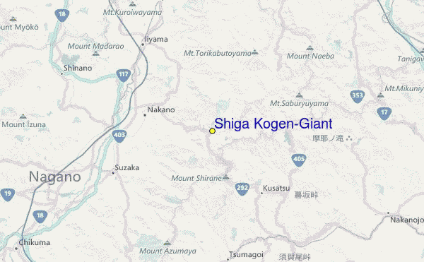 Shiga Kogen Giant Location Map