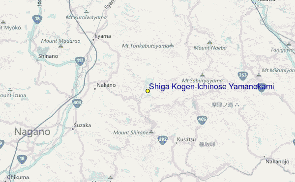 Shiga Kogen Ichinose Yamanokami Location Map