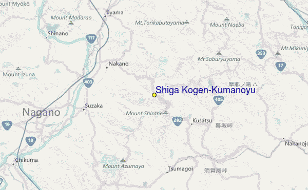 Shiga Kogen Kumanoyu Location Map
