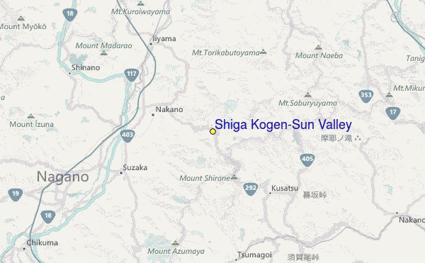 Shiga Kogen Sun Valley Location Map