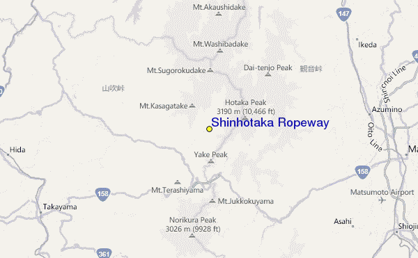 Shinhotaka Ropeway Location Map