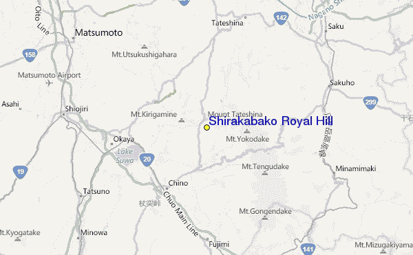 Shirakabako Royal Hill Location Map