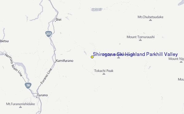 Shirogane Ski Highland Parkhill Valley Location Map