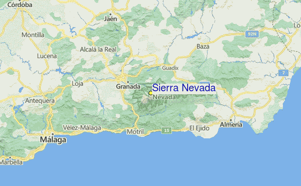La+sierra+nevada+map