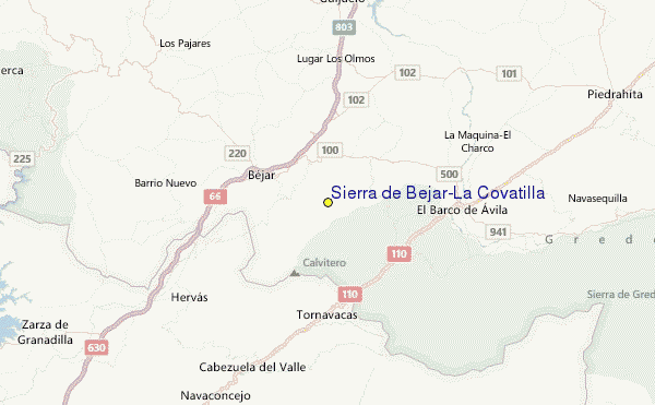 Sierra de Béjar-La Covatilla Location Map
