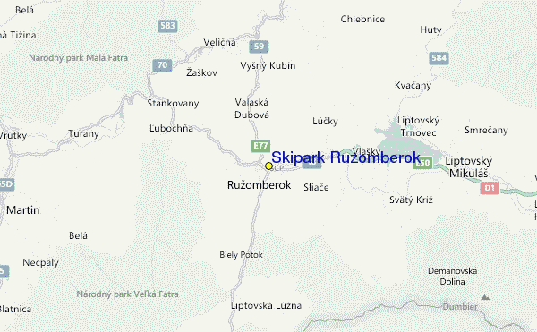 Skipark Ružomberok Location Map