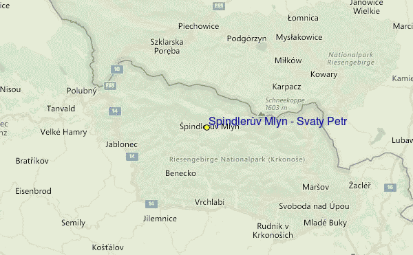 Špindlerův Mlýn Location Map