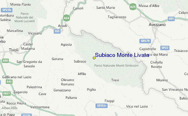 Subiaco Monte Livata Location Map