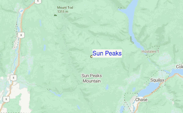 Sun Peaks Location Map