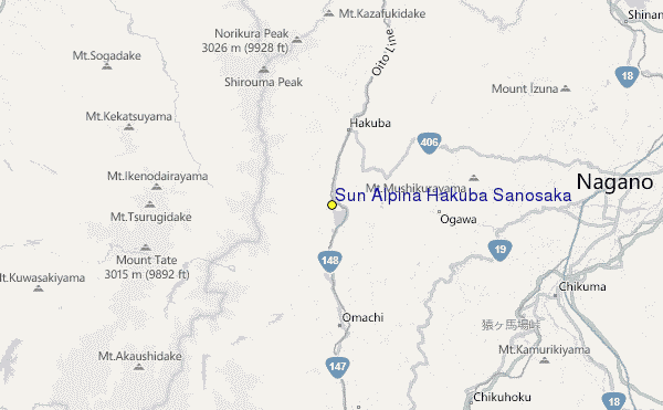 Sun Alpina Hakuba Sanosaka Location Map
