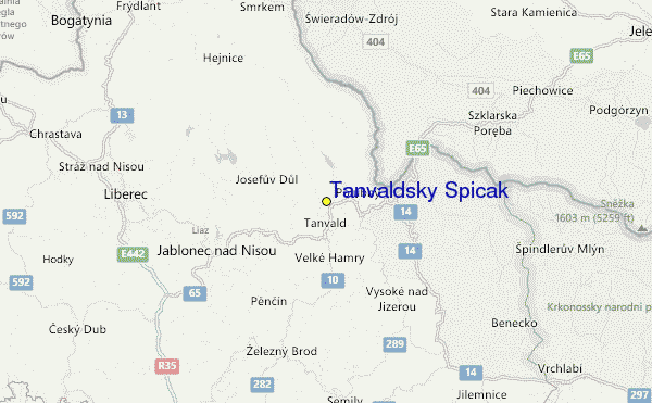 Tanvaldský Špičák Location Map