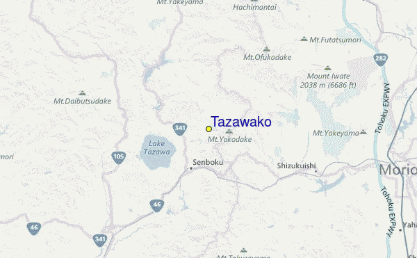 Tazawako Location Map