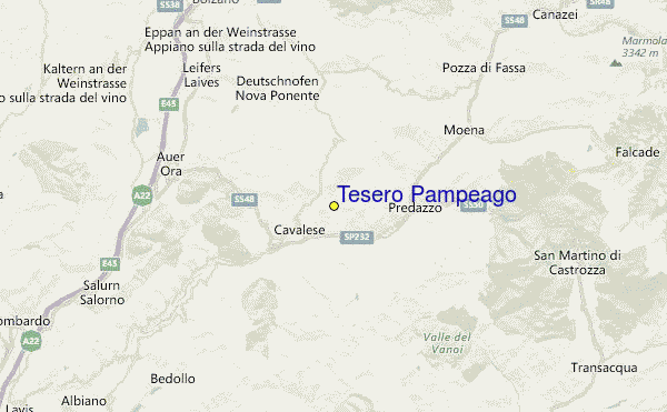 Tesero Pampeago Location Map