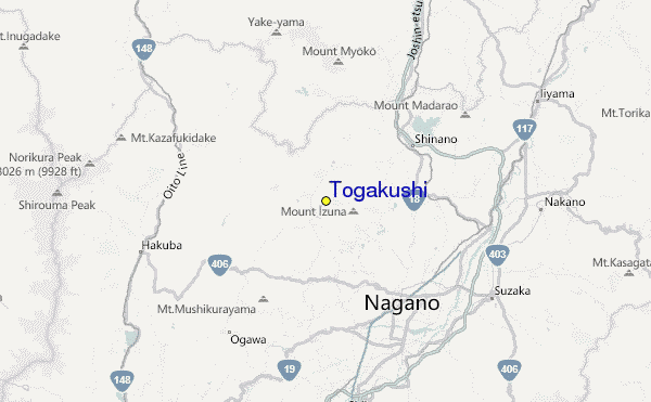 Togakushi Location Map