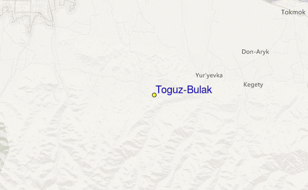 Toguz-Bulak Mountain Ski Base Location Map