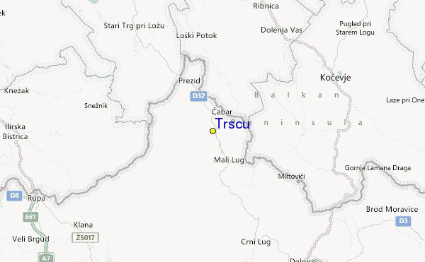 Tršću Location Map