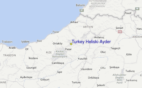 (Also see our detailed Weather Map around Turkey Heliski-Ayder, 