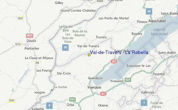 Val-de-Travers / La Robella Location Map