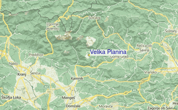 Velika Planina Location Map