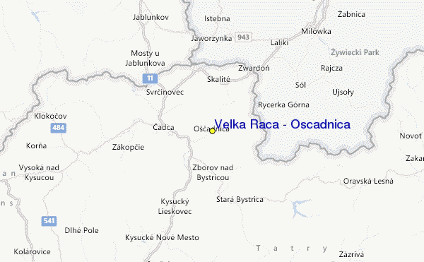 Veľká Rača - Oščadnica Location Map