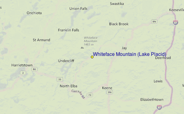 Whiteface Mountain Location Map