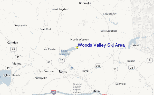 Woods Valley Ski Area Location Map