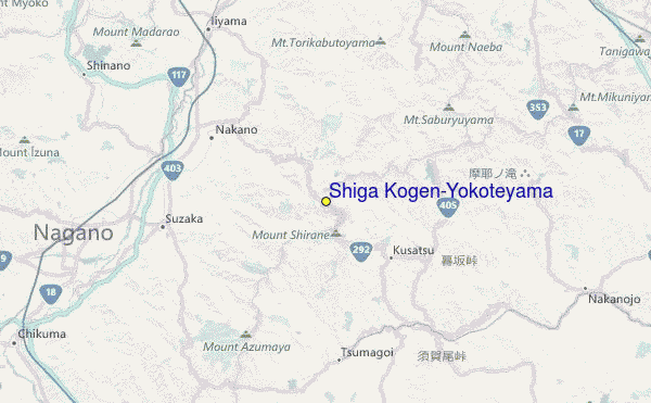 Shiga Kogen Yokoteyama Location Map