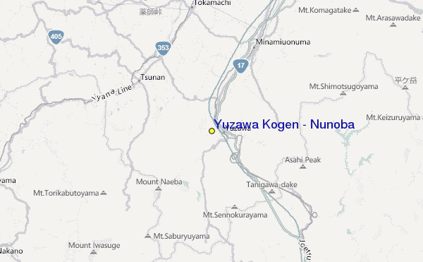 Yuzawa Kogen - Nunoba Location Map