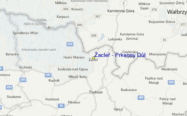 Žacléř - Prkenný Důl Location Map