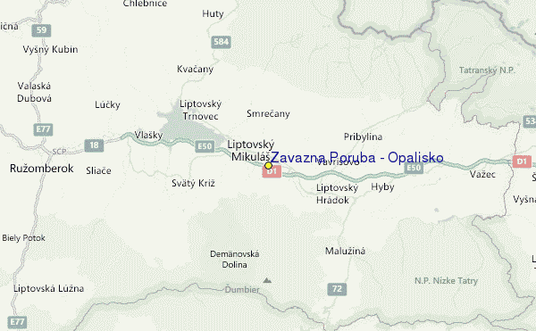 Závažná Poruba - Opalisko Location Map