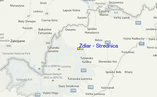 Zdiar - Strednica Location Map