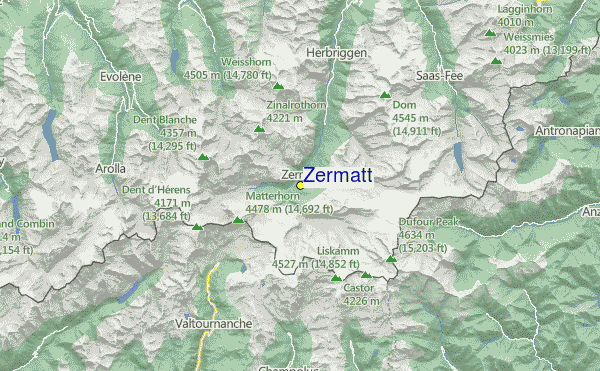 Zermatt Location Map