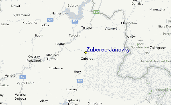 Zuberec/Janovky Location Map