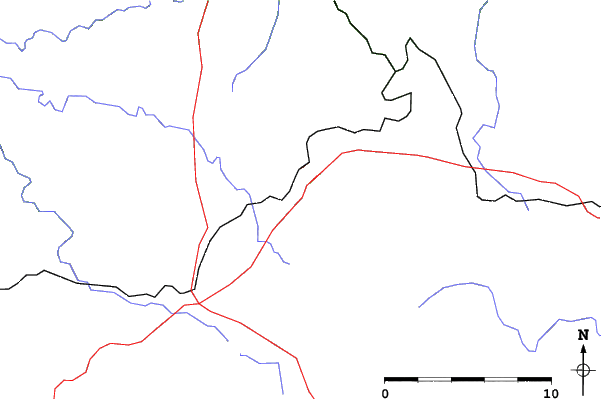 Roads and rivers close to Hlinsko v Čechách