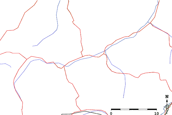 Roads and rivers close to Holzgau/Gföllberglift