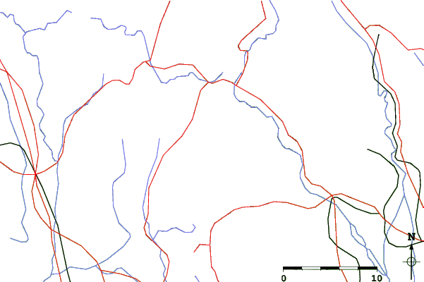 Roads and rivers close to Ibi Kogen Kaitsuki