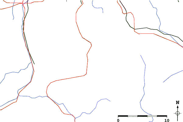 Roads and rivers close to Kreuth - Hirschberg
