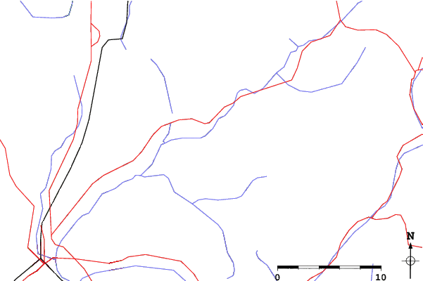 Roads and rivers close to Labrador Mt
