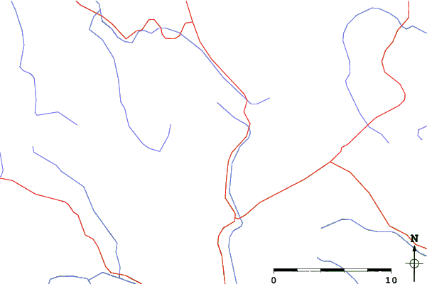 Roads and rivers close to Regetovka