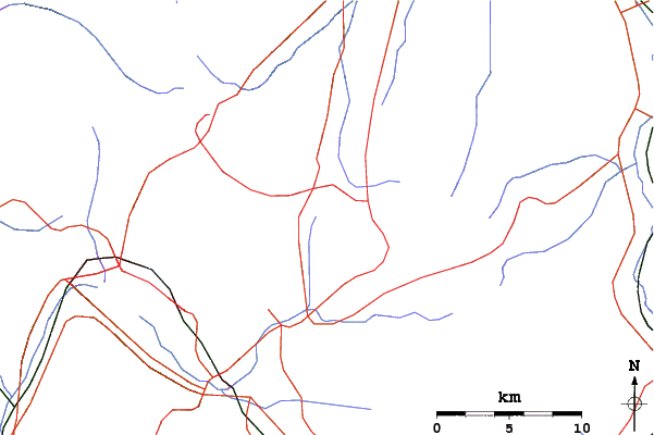 Roads and rivers close to Shirakabako Royal Hill