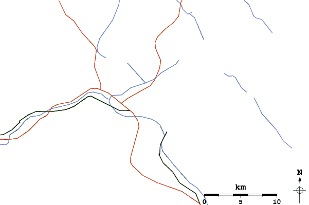 Roads and rivers close to SolVista Golf and Ski Ranch (Silver Creek)