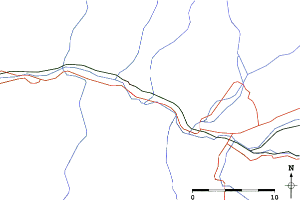 Roads and rivers close to Opalisko - Závažná Poruba