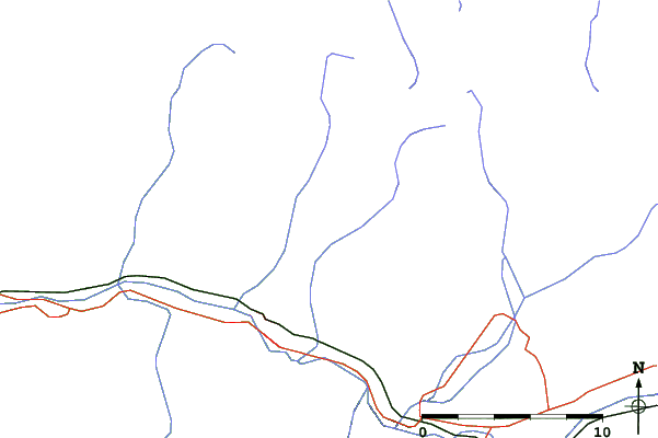 Roads and rivers close to Žiar - Dolinky
