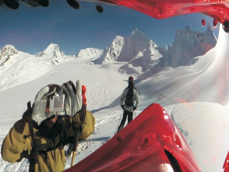 Goggle Reflection of the Pencil Glacier, Valdez, Alaska