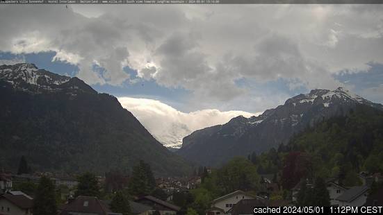 Interlakenの雪を表すウェブカメラのライブ映像