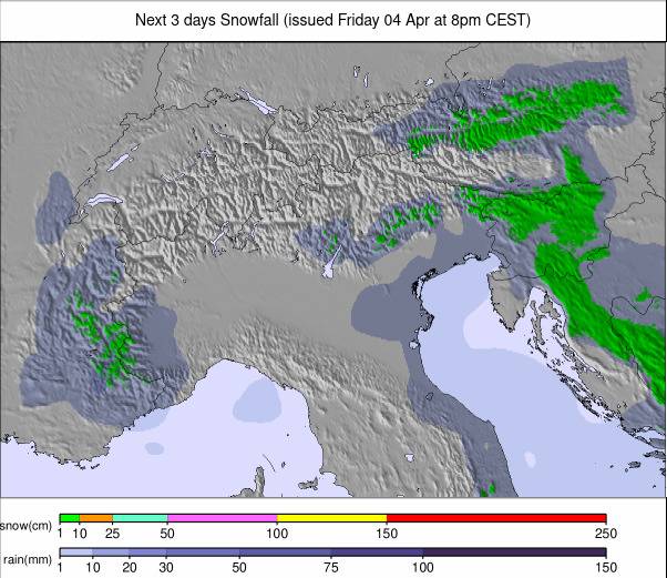 Precipitation forecast for Europe (Precipitații în Europa)